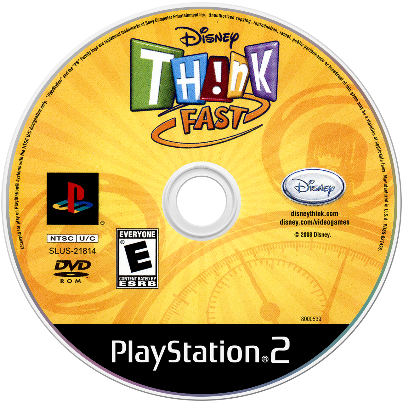 Disney Think Fast media 2 for Playstation 2